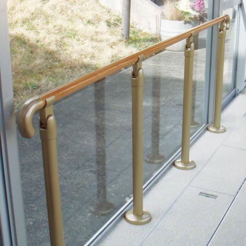 室内用手すり BAUHAUS 室内用手すり支柱 スチールタイプ マツ六 [BDE-32G] ゴールド アジャスト付 4トン配送 車上渡し 法人様事務所入限定 メーカー直送 |  | 02