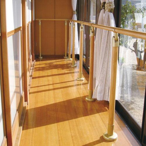室内用手すり BAUHAUS 室内用手すり支柱 木製タイプ マツ六 [BDE-33BMB] Mブラウン＋ブラウン 4トン配送 車上渡し 法人様事務所入限定 メーカー直送 |  | 02
