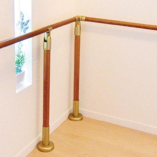 室内用手すり  室内用手すりコーナー支柱 木製タイプ マツ六 [BDE-37BMB] Mブラウン＋ブラウン 4トン配送 車上渡し 法人様事務所入限定 メーカー直送 |  | 02