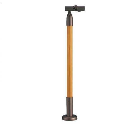 室内用手すり  室内用手すり遮断機式受側支柱 木製 マツ六 [BDE-39BC] クリア＋ブラウン 4トン配送 車上渡し 法人様事務所入限定 メーカー直送 | 