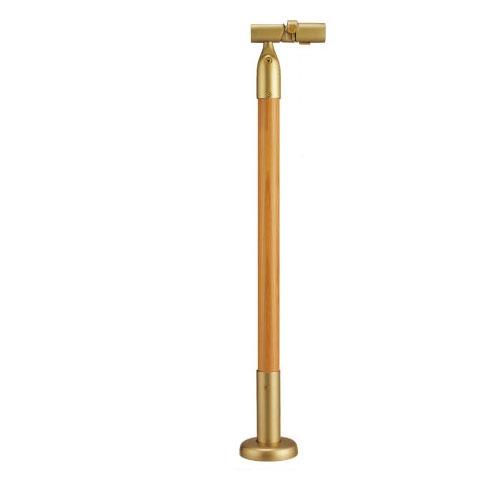 室内用手すり  室内用手すり遮断機式受側支柱 木製 マツ六 [BDE-39GC] クリア＋ゴールド 4トン配送 車上渡し 法人様事務所入限定 メーカー直送 | 