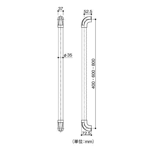 室内用手すり BAUHAUS 35セレクト I型ハンド Φ35×400mm マツ六 [BG-101MB] Mブラウン+ブラウン 4トン配送 車上渡し 法人様事務所入限定 メーカー直送 |  | 01