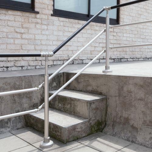 屋外用手すり BAUHAUS フリーRレール アルミ直ビーム Φ28×3000mm マツ六 [BJ-174DB] ダークブロンズ 4トン配送 車上渡し 法人様事務所入限定 メーカー直送 |  | 02