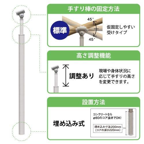 屋外用手すり BAUHAUS フリーRレール 埋め込み式支柱 マツ六 [BJ-79DB] ダークブロンズ 高さ調整あり 4トン配送 車上渡し 法人様事務所入限定 メーカー直送 |  | 01