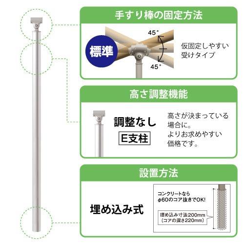 屋外用手すり BAUHAUS フリーRレール E埋め込み式支柱 H900mm マツ六 [BJ-89DB] ダークブロンズ 4トン配送 車上渡し 法人様事務所入限定 メーカー直送 |  | 01