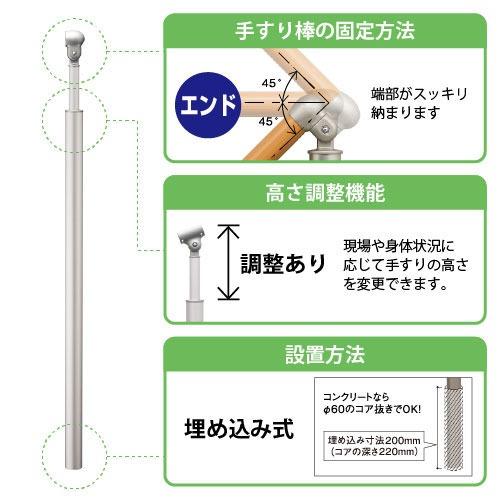 屋外用手すり BAUHAUS フリーRレール 埋め込み式エンド支柱 マツ六 [BJ-94DB] ダークブロンズ 納まります4トン配送 車上渡し 法人様事務所入限定 メーカー直送 |  | 01
