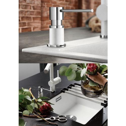 キッチン金具 ビルトインソープディスペンサー LATO volcano grey ボルケーノグレー [BLANCO-526954] 洗剤詰め替え式 取付穴Φ35 BLANCO  メーカー直送 |  | 02