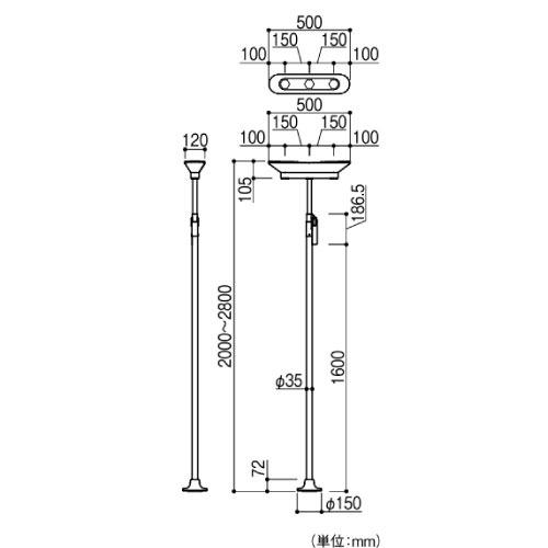 室外用 たよレールSOTOE highタイプ マツ六 [BZH-102] 天井高2000~2800mm対応 4トン配送 車上渡し 法人様事務所入限定 メーカー直送 |  | 01