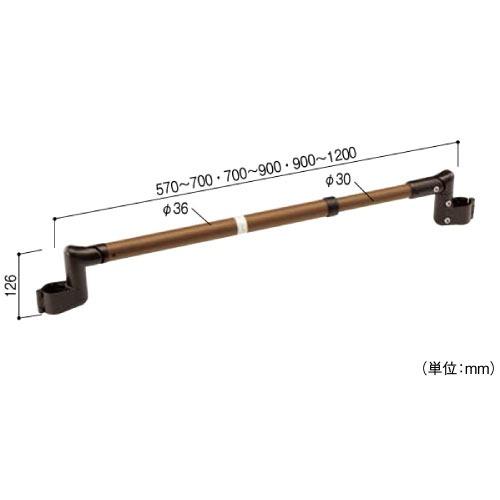 室外用 わたレールEK 伸縮タイプ 570〜700mm マツ六 [BZW-7057EK] 木目