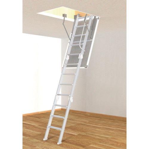 アルミ製天井収納はしご9尺タイプ 2500〜2700mm 点検口部 ホワイト+はしご部 シルバー [CXTW9] 法人様限定 メーカー直送 |  | 01