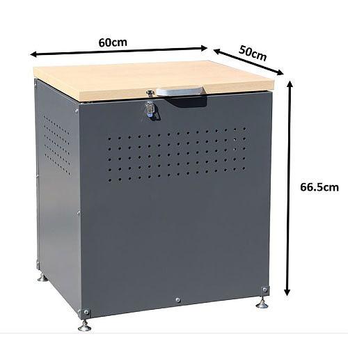 ダストボックス W600×D500×H665 木目×ブラック [DBW-60BK] エアーダンパー 通気性確保 鍵穴付 カラス対策 ダイマツ 法人様限定 メーカー直送 |  | 01