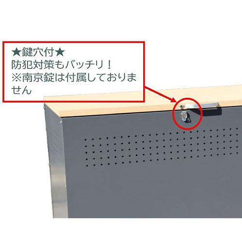 ダストボックス W900×D500×H665 木目×ブラック [DBW-90BK] エアーダンパー 通気性確保 鍵穴付 カラス対策 ダイマツ 法人様限定 メーカー直送 |  | 04