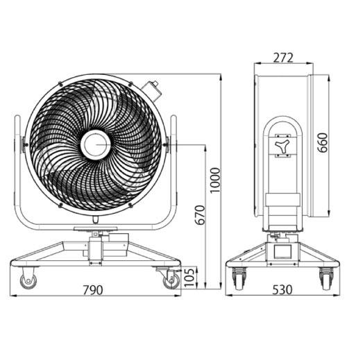 【欠品中 7月下旬頃予定】扇風機 60cmDC首振りサーキュレーター ナカトミ [DCS-600C] 3枚羽根 単相100V 自動首振り付 法人様限定 メーカー直送 |  | 02