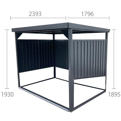 多目的万能物置 間口2400×奥行1800mmタイプ ショートパネル [DM-10-BK] ブラック 自転車置き場 物置 ダイマツ 4トン配送  法人様限定 メーカー直送 |  | 01