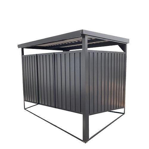 多目的万能物置 間口2400×奥行1800mmタイプ ショートパネル [DM-10-BK] ブラック 自転車置き場 物置 ダイマツ 4トン配送  法人様限定 メーカー直送 |  | 02