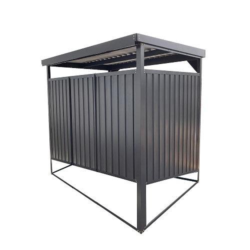 多目的万能物置 間口1600×奥行1800mmタイプ ショートパネル [DM-7-BK] ブラック 自転車置き場 物置 ダイマツ 4トン配送  法人様限定 メーカー直送 |  | 02