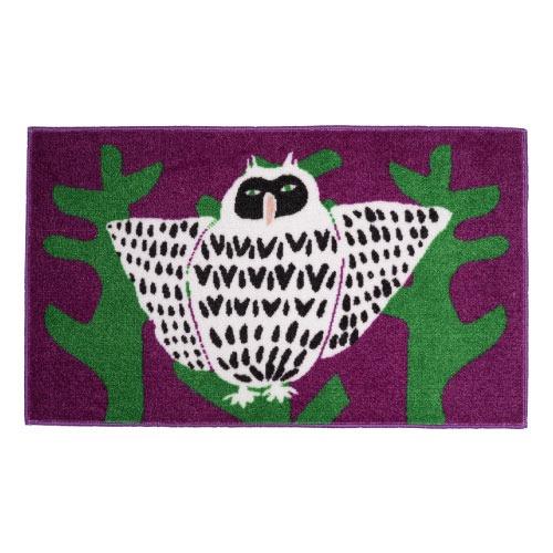 マット もりのふくろう ホワイト 45 x 75 cm [EC00001] emoemo クリーンテックス   メーカー直送 | 