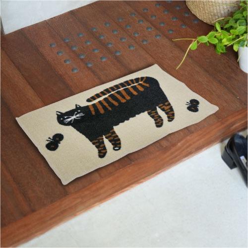 マット ねこさんぽ ブラック 45 x 75 cm [EC00003] emoemo クリーンテックス   メーカー直送 |  | 01
