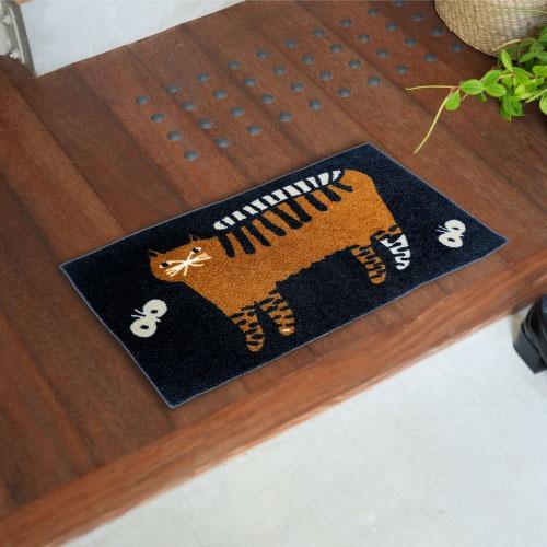 マット ねこさんぽ ブラウン 45 x 75 cm [EC00004] emoemo クリーンテックス   メーカー直送 |  | 01