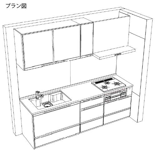 関西エリア限定商品 システムキッチン Edel エーデル タカラスタンダード [edeli03] I型 W2400mm 加熱機器あり 人造大理石  メーカー直送 |  | 01
