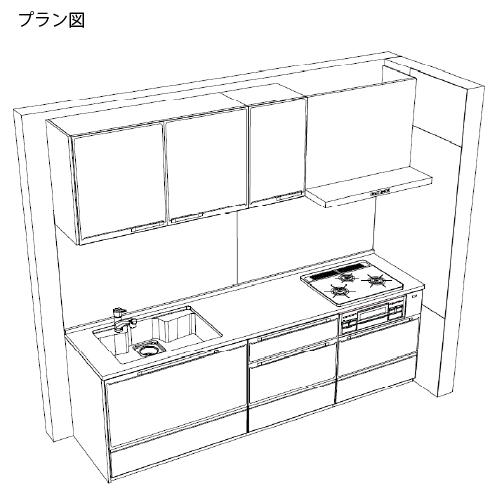 関西エリア限定商品 システムキッチン Edel エーデル タカラスタンダード [edeli06] I型 W2550mm 加熱機器あり 人造大理石  メーカー直送 |  | 01