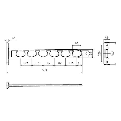窓壁用物干 ホスクリーン EK-55型 長さ550mm 2本組セット ブラック [EK-55-BL] 取付パーツ別途 角度調整機能なし ベランダ 室外物干し 川口技研 |  | 01
