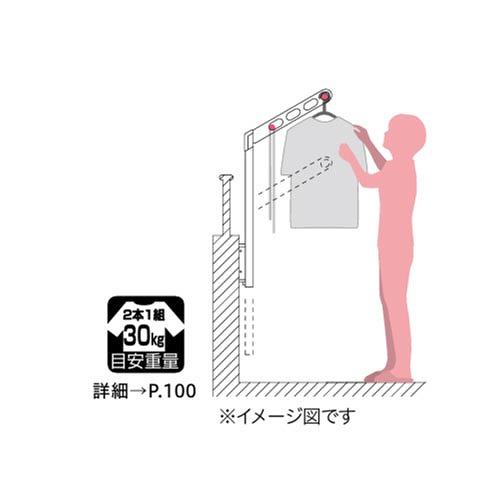 腰壁用物干 ホスクリーン EPL-55型 ポール上下式 ロングポールタイプ 2本組セット 長さ550mm [EPL-55-SB] ライトブロンズ シルバー 取付パーツ別途 川口技研 |  | 02