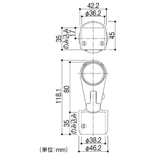 屋外用手すり ストレートEZレール 支柱用エンドジョイント マツ六 [EZ-11US] アンバーステン シンプル4トン配送 車上渡し 法人様事務所入限定 メーカー直送 |  | 01