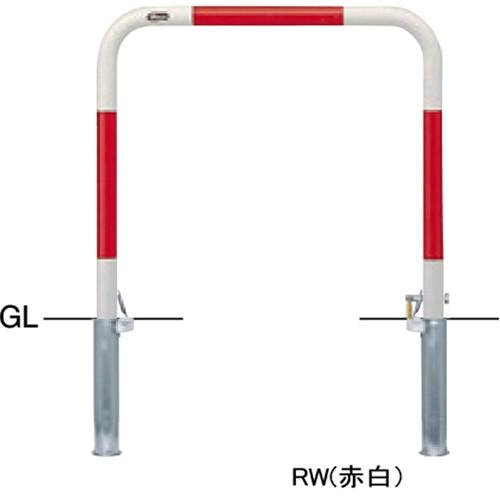 アーチ φ42.7(t2.3)×W700×H650mm カラー:赤白 [FAA-42SK7-650(RW)] サンポール 受注生産品 キャンセル不可 納期約1ヶ月 メーカー直送