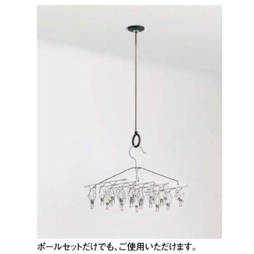 室内物干し ものほし上手 薄型簡易タイプ ポールセット 2本入 大建 DAIKEN [FQ0413-1B] ブラック 重量目安ガイド機能 竿なし   法人様限定 メーカー直送 |  | 02