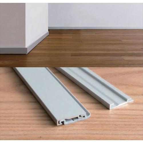 後付アルミ巾木fitbase 直線部材L=3600 6本入 シルバー [FT36T-S] 2t車配送 工務店・事務所送りのみ 現場入れ不可 森田アルミ 法人様限定 メーカー直送 | 