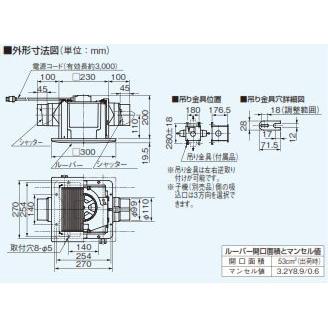Panasonic（パナソニック） 天井埋込形換気扇 ルーバーセット 2室用