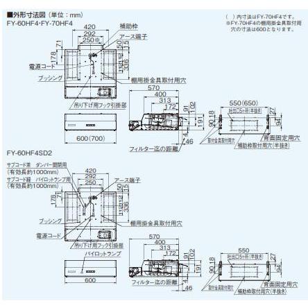 Panasonic 浅形レンジフード 70cm幅 ターボファン パナソニック Panasonic 浅形レンジフード 70cm幅 ターボファン パナソニック