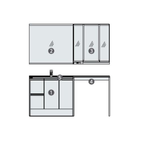 洗面化粧台 シーラインスリムD450タイプ パナソニック Panasonic [GC-164B] 幅1650 セットプラン チェリー柄 受注生産品