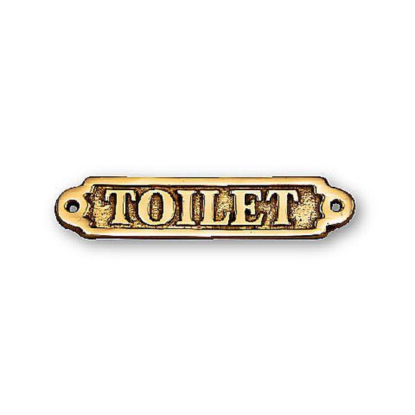 真鍮 サインプレート 金色 文字「TOILET」 アンティーク ブラス 雑貨 