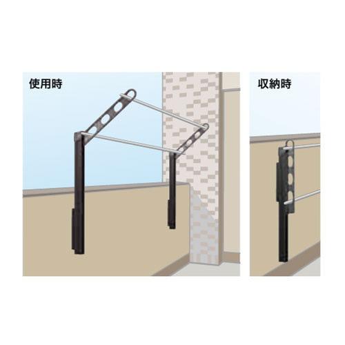 腰壁用物干 ホスクリーン GP-45型 ポール上下式 ローコストタイプ 2本組セット 長さ450mm [GP-45-ST] ステンカラー 取付パーツ別途 川口技研 |  | 03