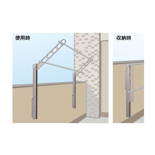腰壁用物干 ホスクリーン GP-55型 ポール上下式 ローコストタイプ 2本組セット 長さ550mm [GP-55-ST] ステンカラー 取付パーツ別途 川口技研 |  | 03