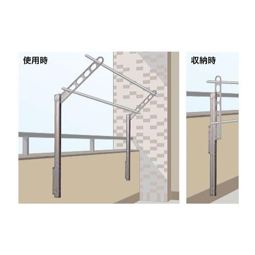 腰壁用物干 ホスクリーン GPL-55型 ポール上下式 ローコストロングタイプ 2本組セット 長さ550mm [GPL-55-DB] ダークブロンズ 取付パーツ別途 川口技研 |  | 03