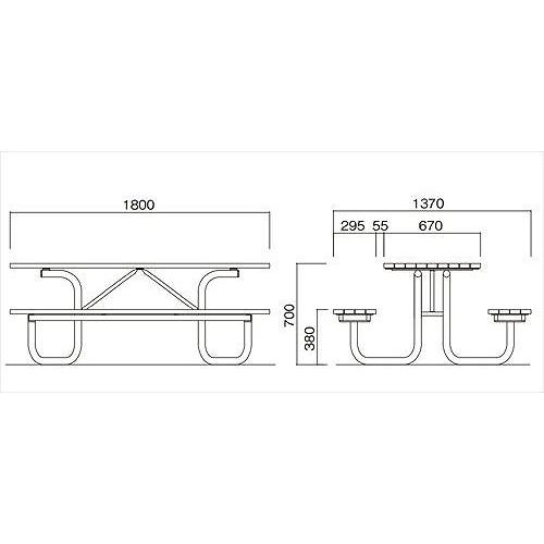 ひのき材テーブルベンチ ユニバーサルデザインタイプ [HB-1508KN] 天然木 ひのき モリマーキンキ?法人様限定メーカー直送_1