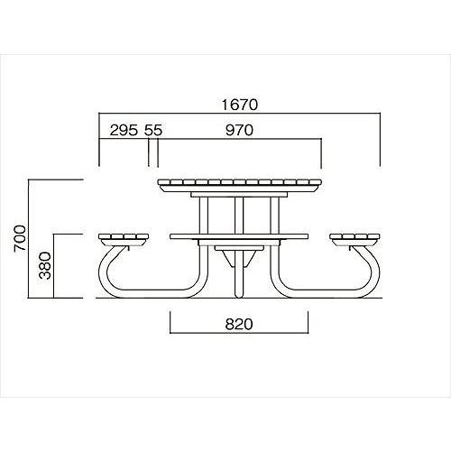 ひのき材テーブルベンチ 4チェアタイプ [HB-1608] 天然木 ひのき モリマーキンキ?法人様限定メーカー直送 |  | 01