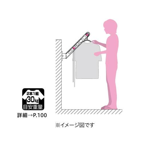 腰壁用物干 ホスクリーン HC型 静音スタンダードタイプ 長さ650mm 2本組セット ダークブロンズ [HC-65-DB] 取付パーツ別途 消音ゴム内蔵 室外物干し 川口技研 |  | 02
