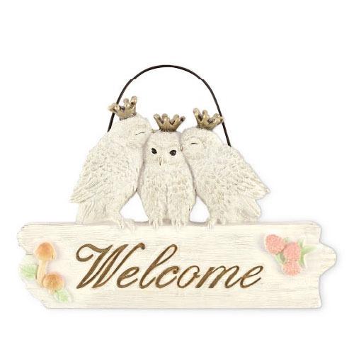 ウェルカムプレート Welcome Animal ウェルカムアニマル フクロウ [KH-60980] ドアの開閉時に音がしにくい仕様 可愛い キュート キシマ雑貨 | 