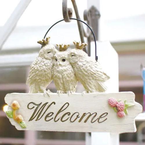 ウェルカムプレート Welcome Animal ウェルカムアニマル フクロウ [KH-60980] ドアの開閉時に音がしにくい仕様 可愛い キュート キシマ雑貨 |  | 01