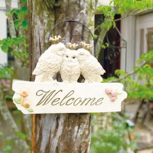 ウェルカムプレート Welcome Animal ウェルカムアニマル フクロウ [KH-60980] ドアの開閉時に音がしにくい仕様 可愛い キュート キシマ雑貨 |  | 02