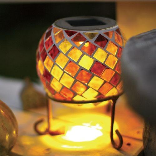 ソーラーガーデンライト Kaleido カレード RedLattice [KL-10367] ソーラーパネル付で自動充電＆夜間自動点灯 モザイクガラス キシマ雑貨 |  | 01