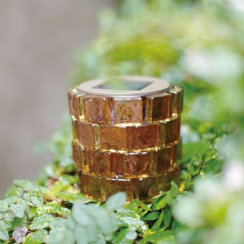 ソーラーガーデンライト Igloo イグルー アンバー [KL-10432] ソーラーパネル付で自動充電＆夜間自動点灯 肉厚のガラスタイル 高級感 キシマ雑貨 |  | 01