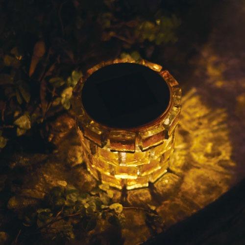 ソーラーガーデンライト Igloo イグルー アンバー [KL-10432] ソーラーパネル付で自動充電＆夜間自動点灯 肉厚のガラスタイル 高級感 キシマ雑貨 |  | 02