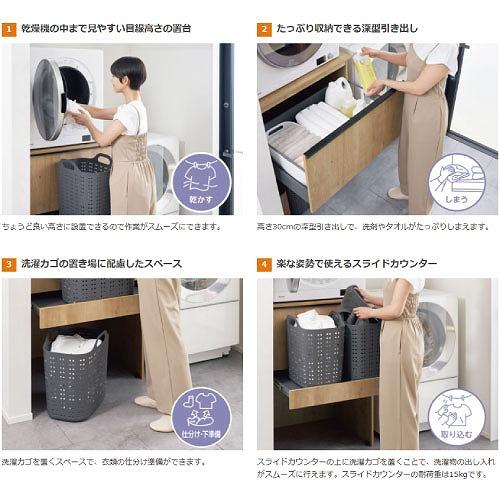 乾太くん専用ランドリーユニット ランドリープラス 標準仕様 リクシル LIXIL [KTB-757H-A] 間口750mm 引出1段 スライドカウンター付 メーカー直送の画像