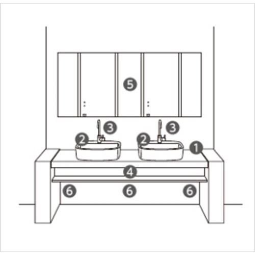洗面化粧台 ラシス パナソニック Panasonic [LS-18TE] オープンタイプ(Wall to Wall) 幅1800mm 送料お見積もり商品 |  | 01