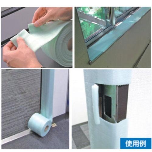 養生材 枠造FC100W 12巻 [N02-007-12] 厚み2mm幅100mm長さ10m 裏面に養生用粘着テープ付き 枠養生材 KMネクスト 4トン車配送 法人様限定 メーカー直送
